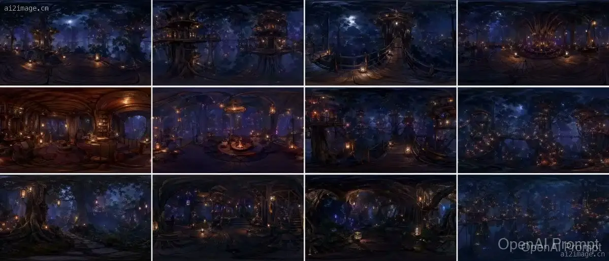 360 度森林世界全景网格