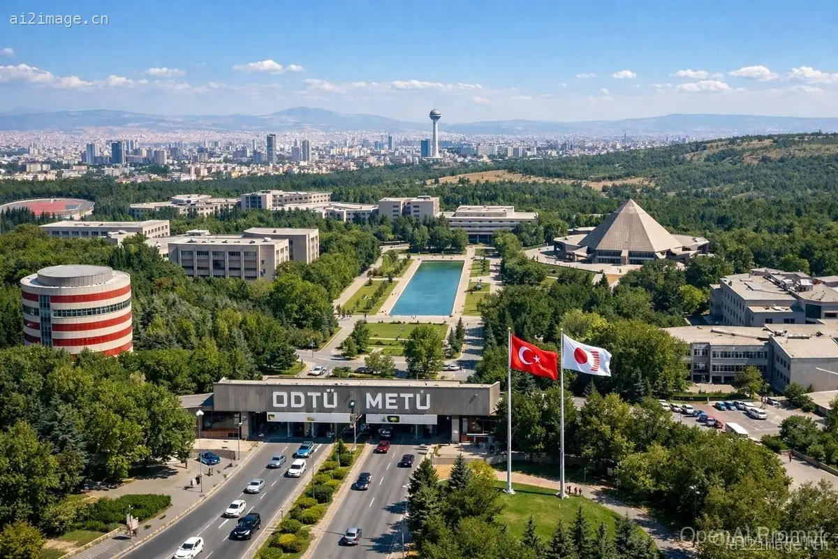 大学校园航拍图
