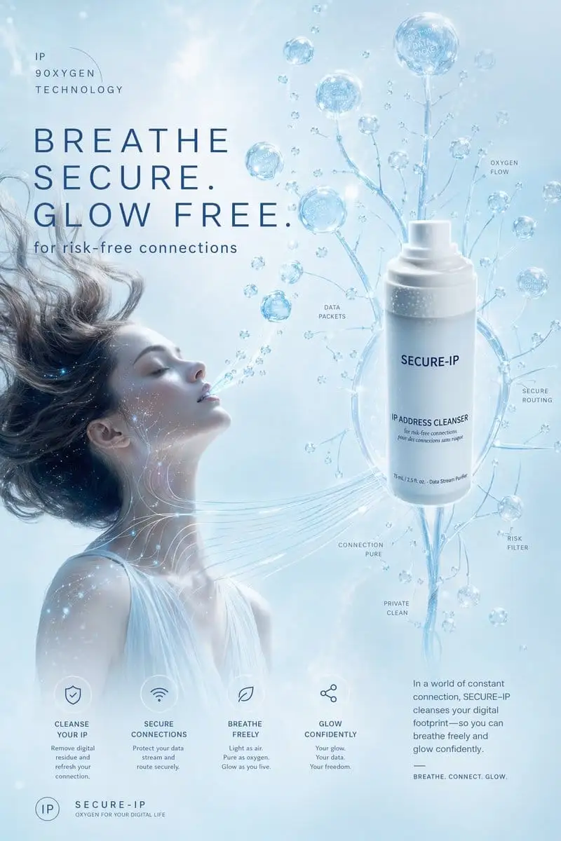 未来感SECURE-IP奢华护肤广告海报设计