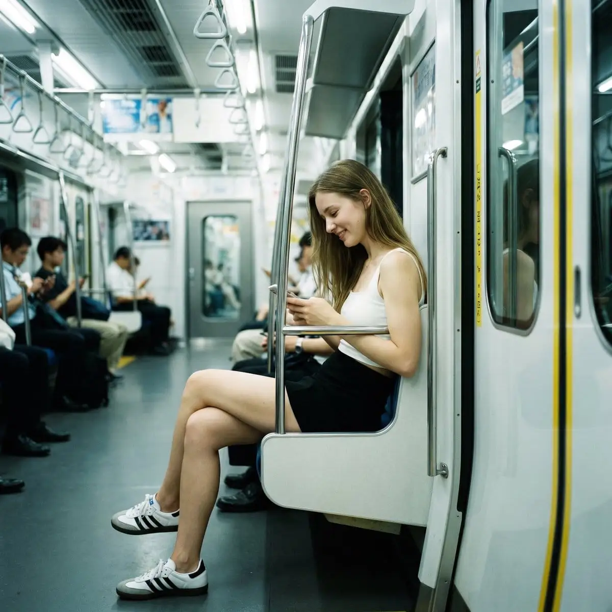 写实地铁抓拍人像提示词