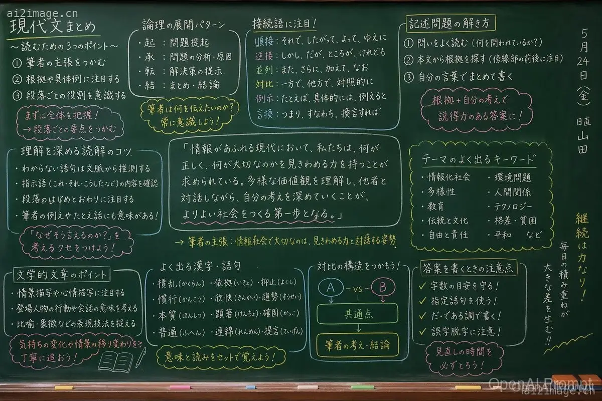 日语课堂黑板笔记