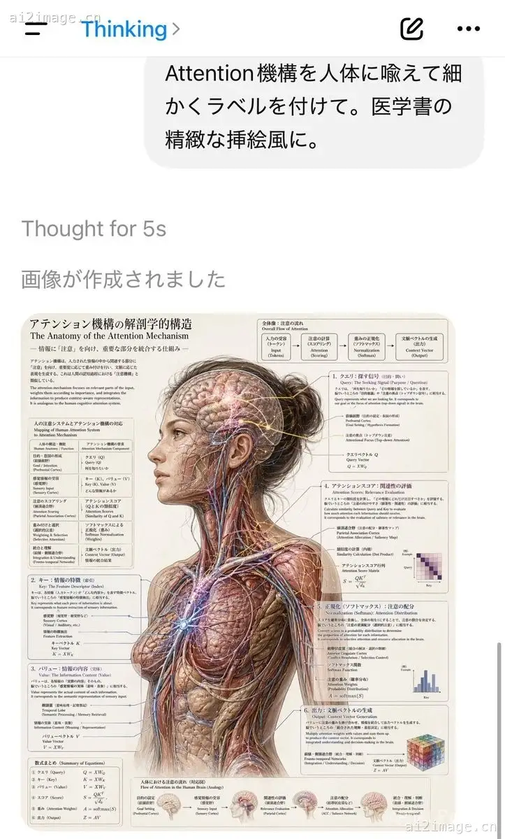 AI 聊天截图与解剖学海报