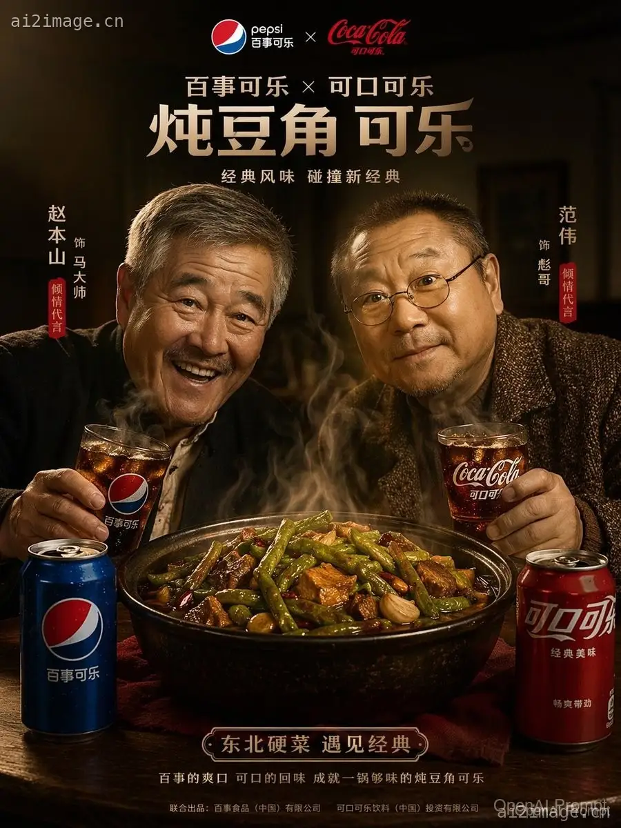 电影感餐饮联名海报
