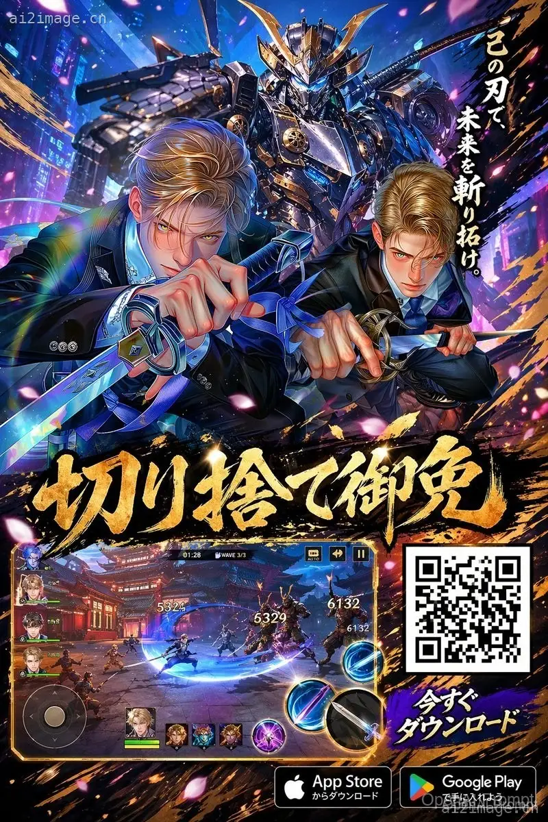 动漫武士游戏广告海报