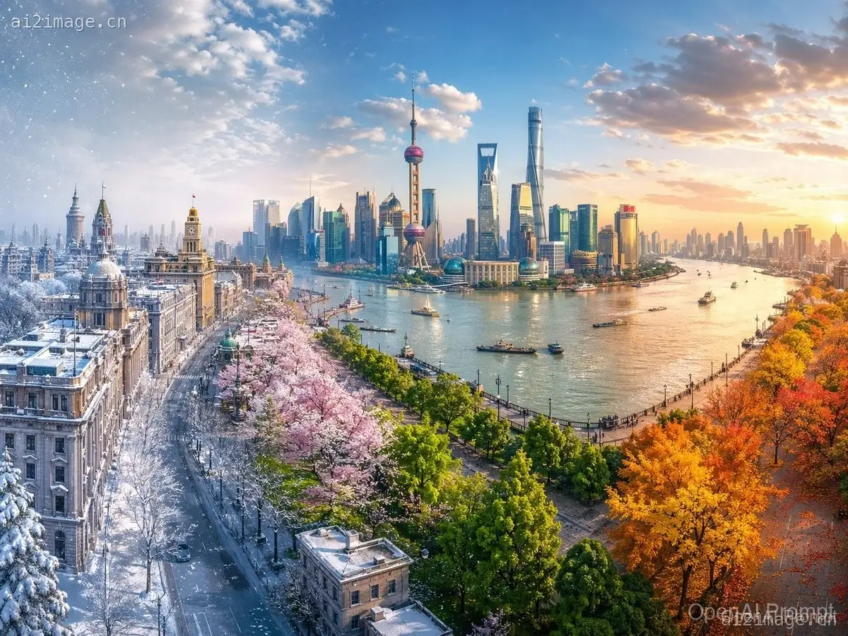 四季更迭全景图