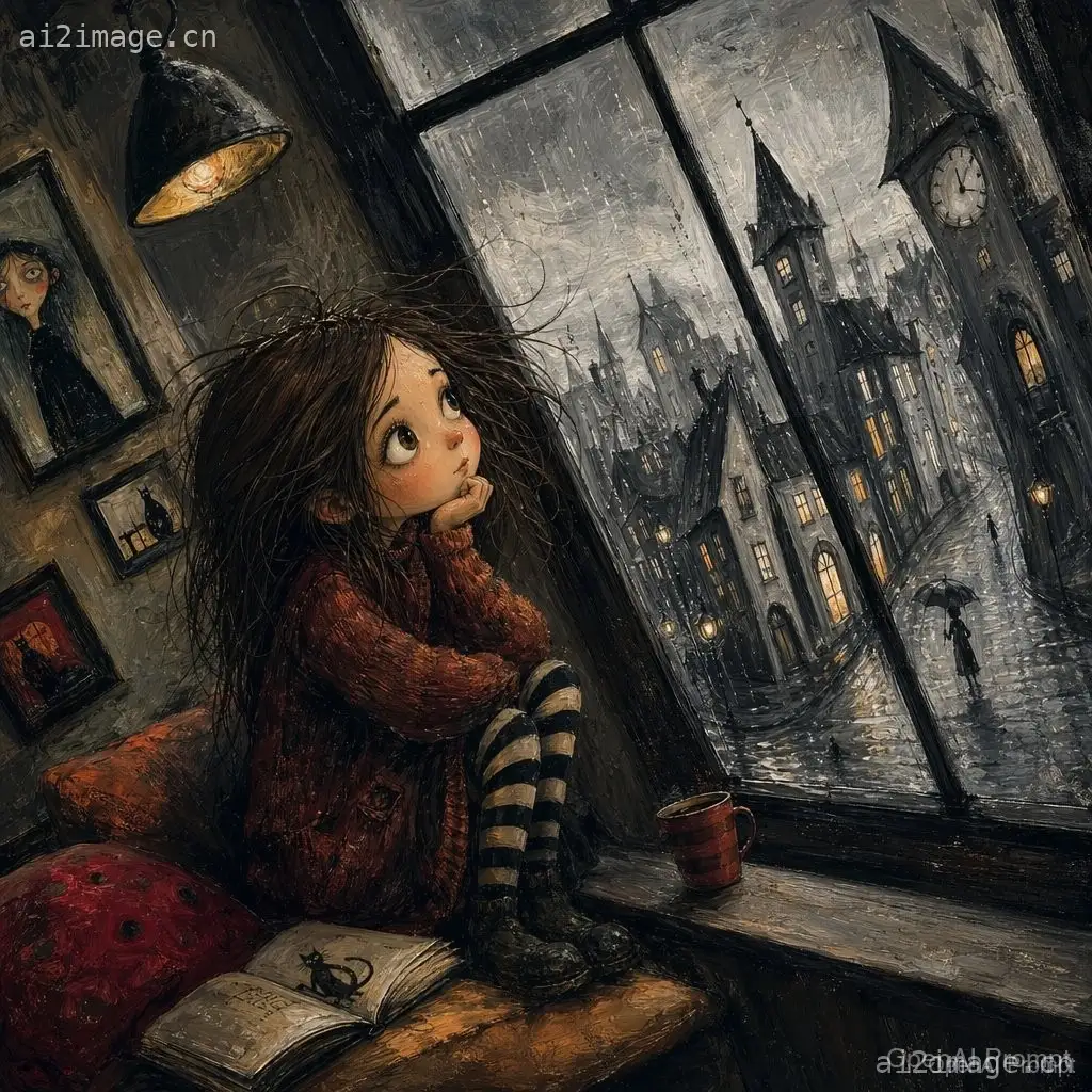 雨窗边的哥特女孩