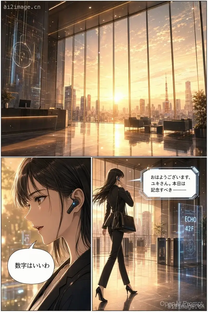 Futuristic Corporate 3-Panel Manga Page