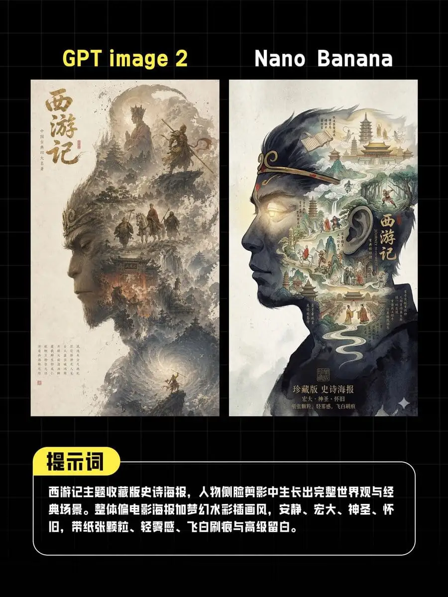 GPT image 2 vs 国风AI海报对比图