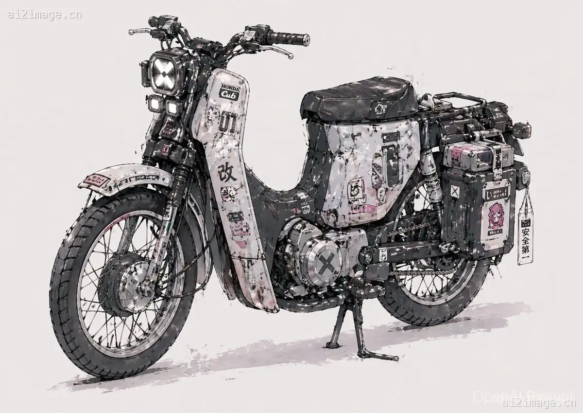 风化定制版 Cub 概念摩托车