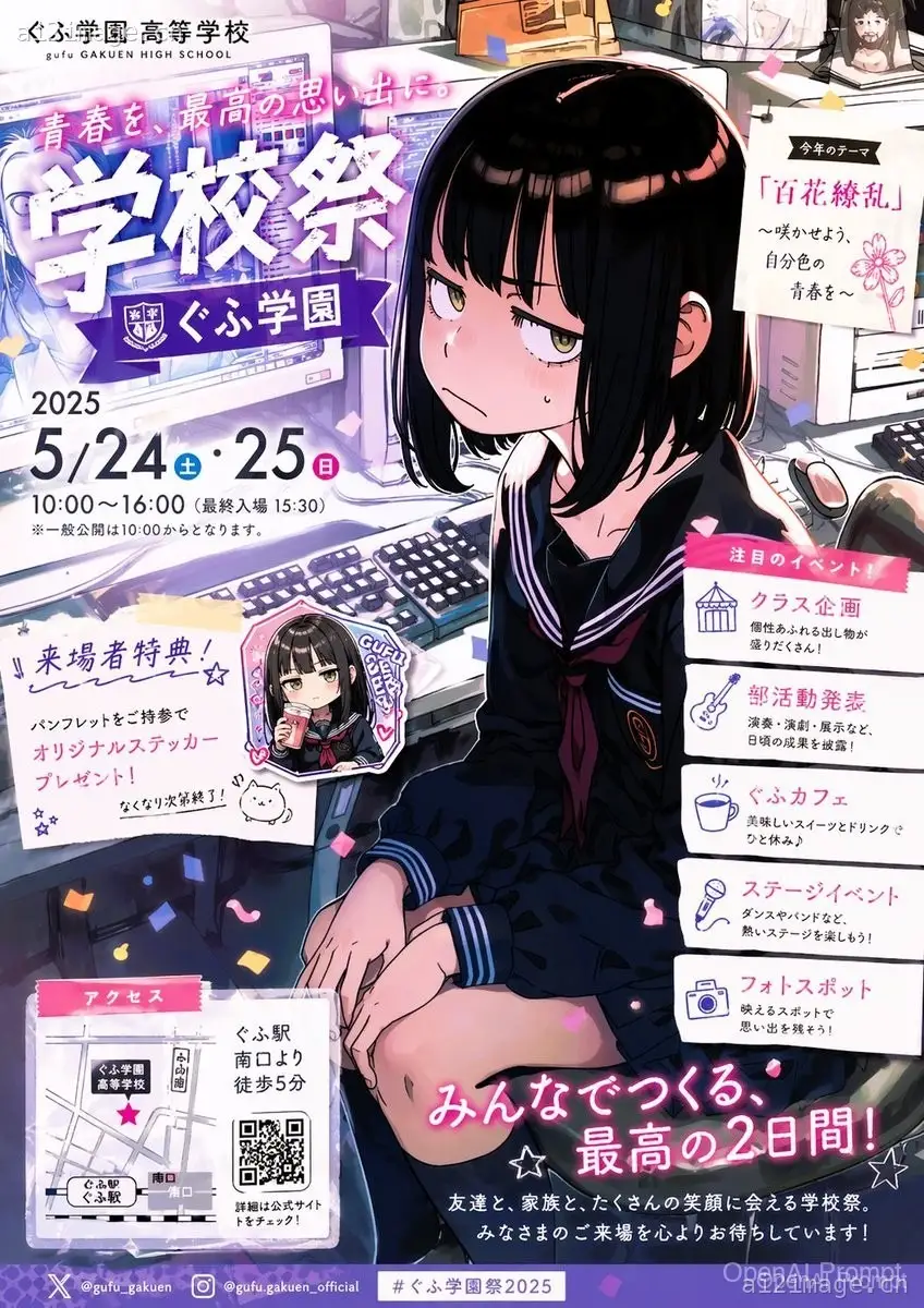 动漫校园祭宣传海报