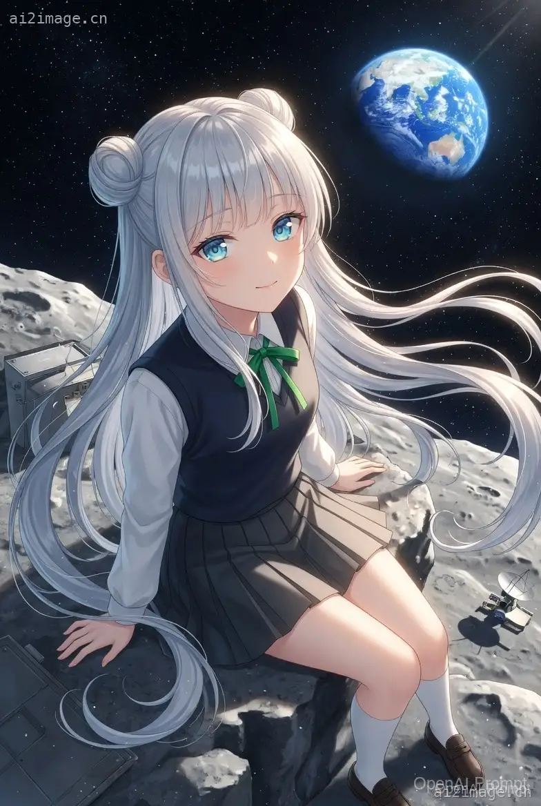 月球上的动漫女学生
