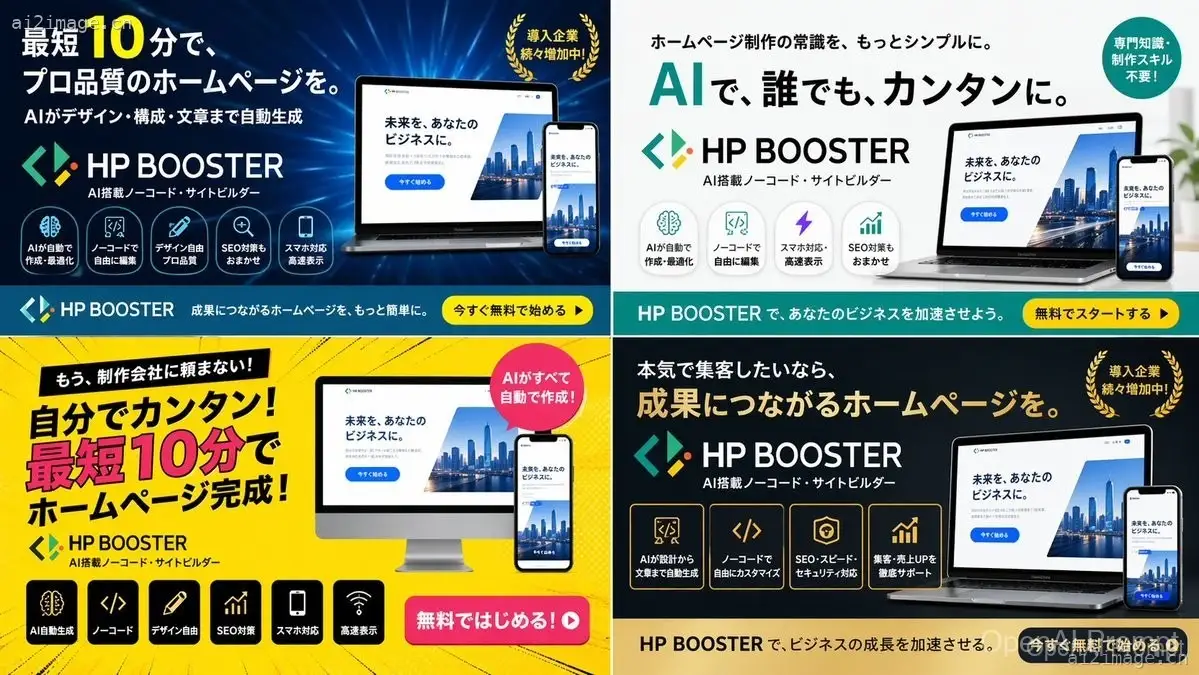 4-Panel SaaS Ad Banner Variations
