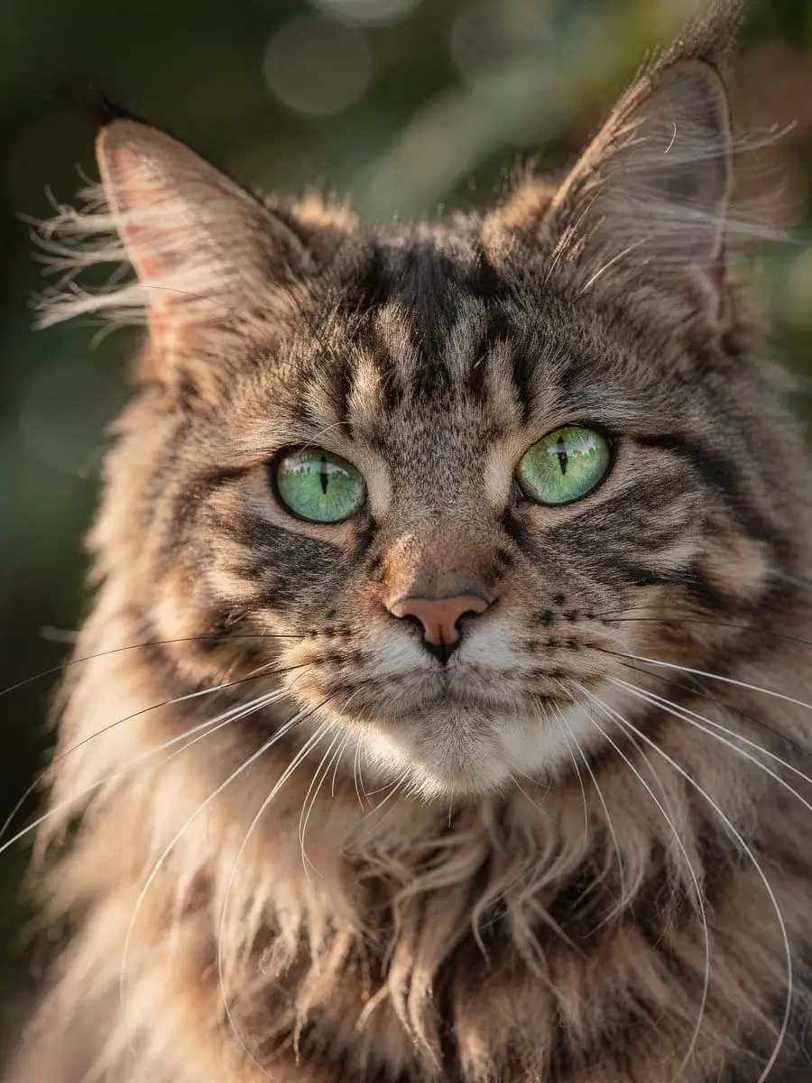 超逼真缅因猫特写肖像
