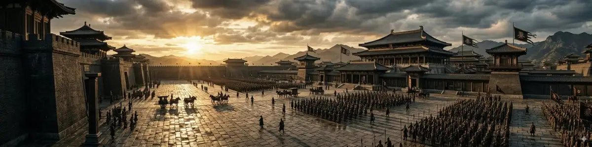 震撼!秦王宫黄昏史诗级全景摄影 - 武侠电影美学