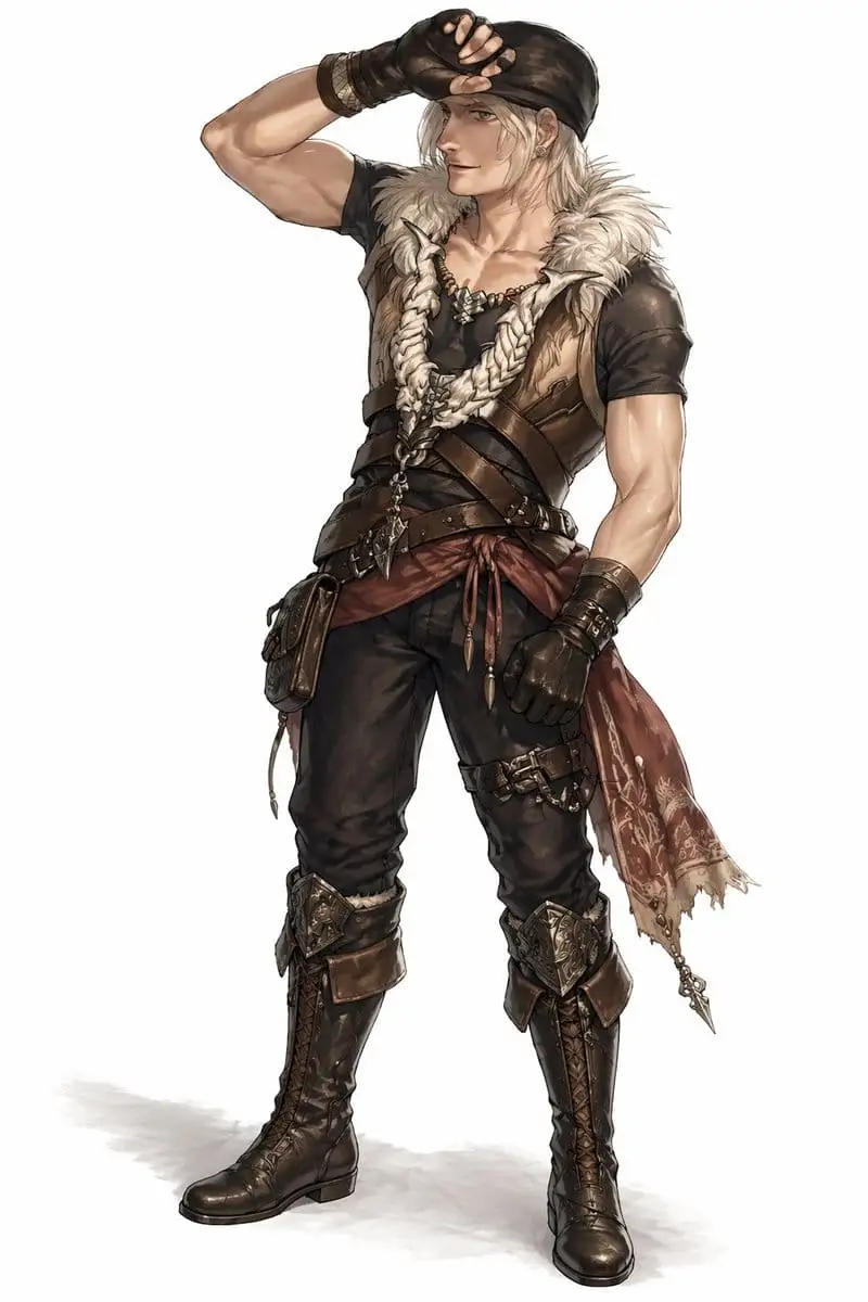日系RPG奇幻冒险家·全身角色设定图