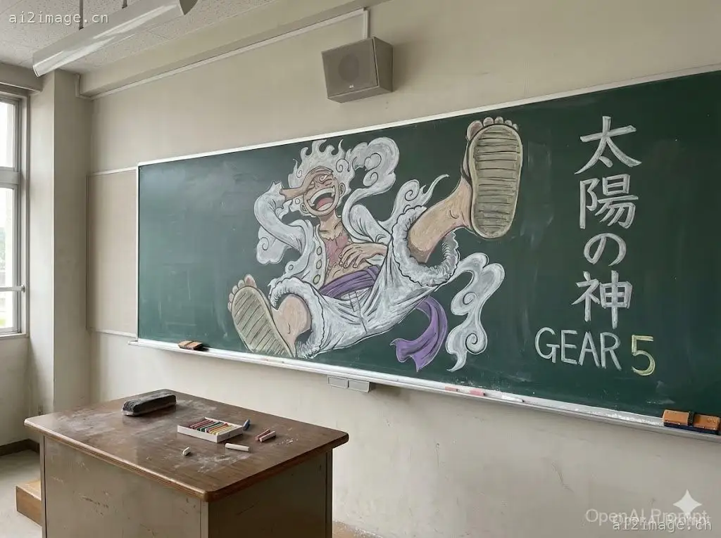 日式教室 Gear 5 粉笔画