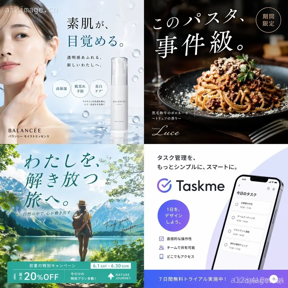 4 格广告网格概念