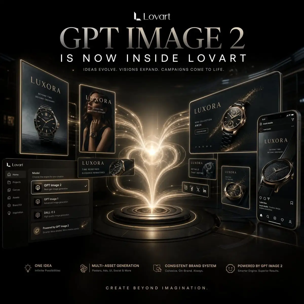 Lovart奢华AI营销海报-GPT Image 2发布视觉
