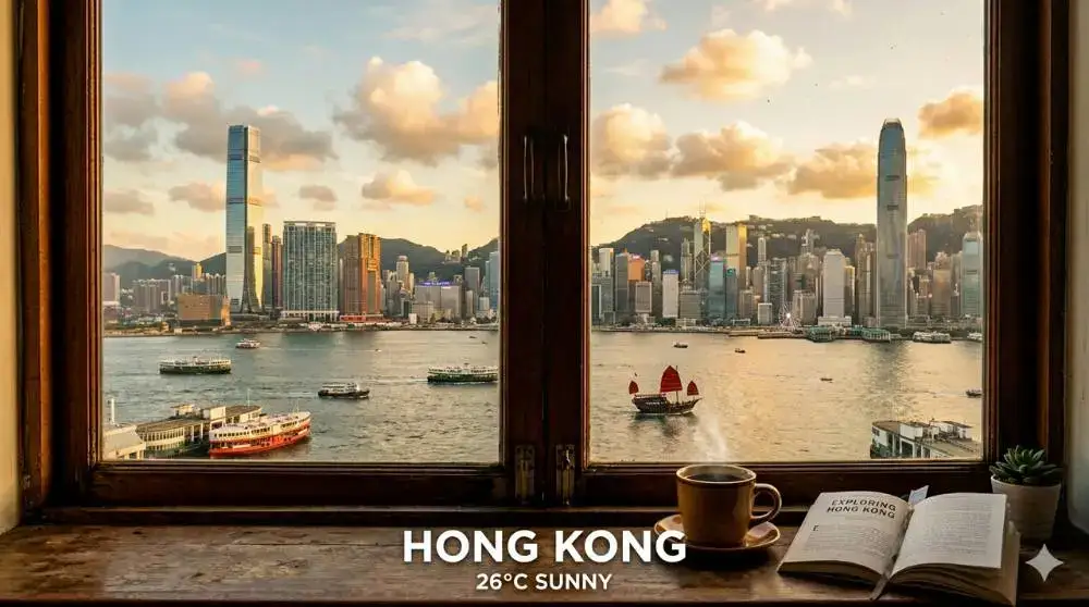 城市窗外风景照