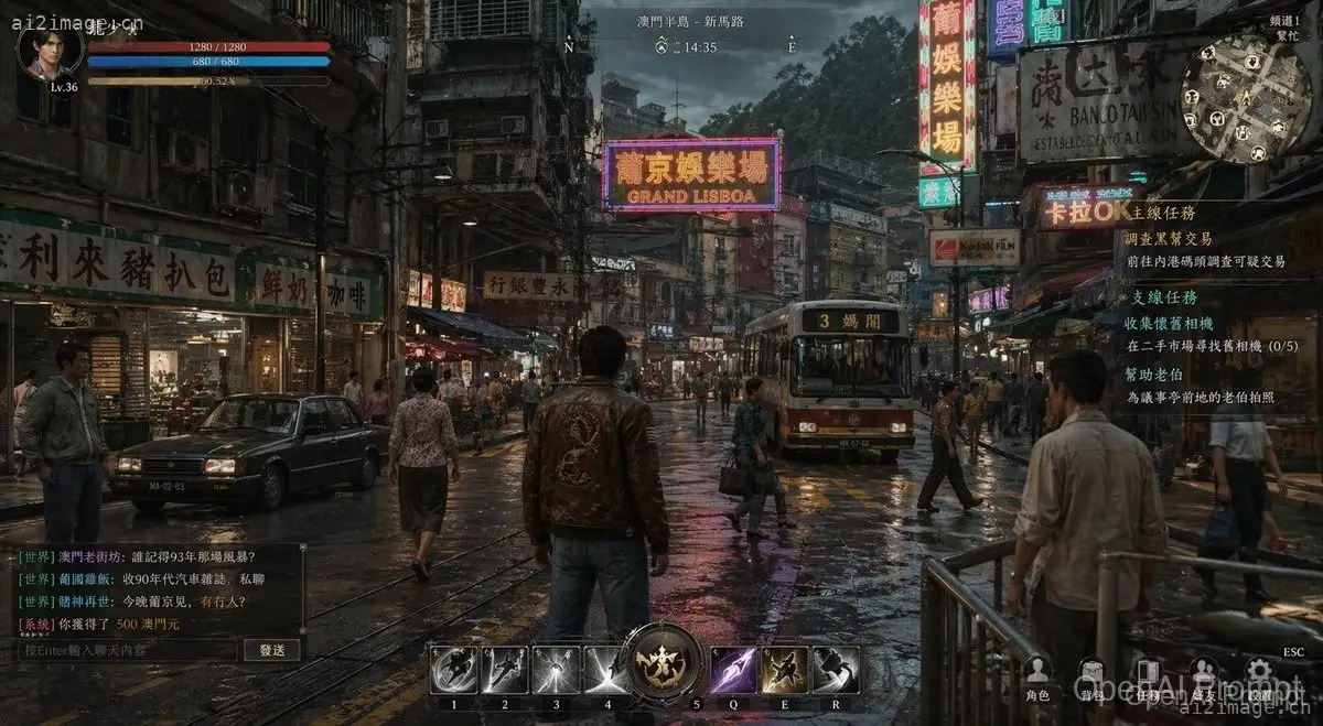 雨夜霓虹澳门 RPG 游戏截图