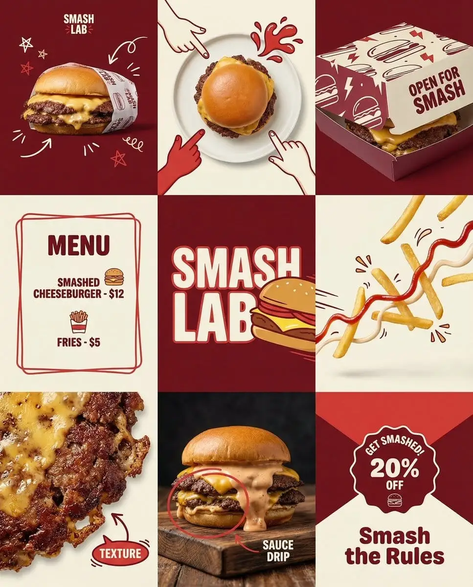 爆款美食品牌九宫格视觉营销系统设计 | 打造吸睛Instagram营销活动