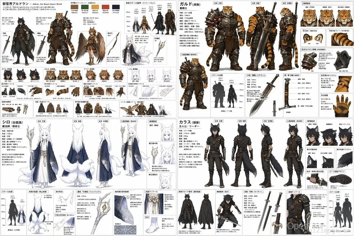 四象限 RPG 角色设计表