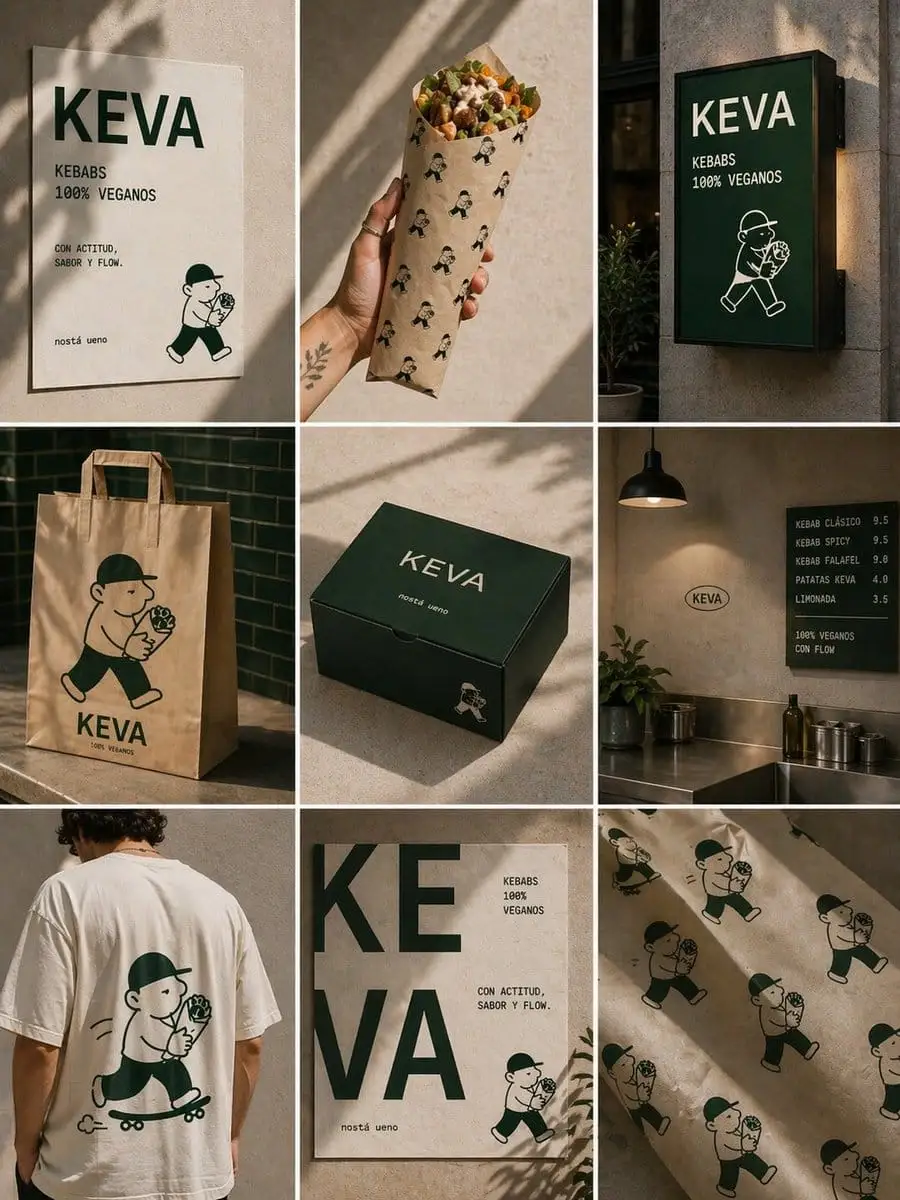KEVA 纯素烤肉 | 极简地中海品牌形象设计
