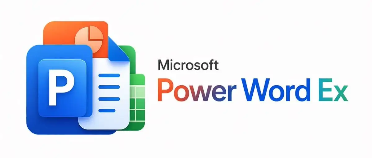 Microsoft PowerWordEx 3D图标堆叠宣传图