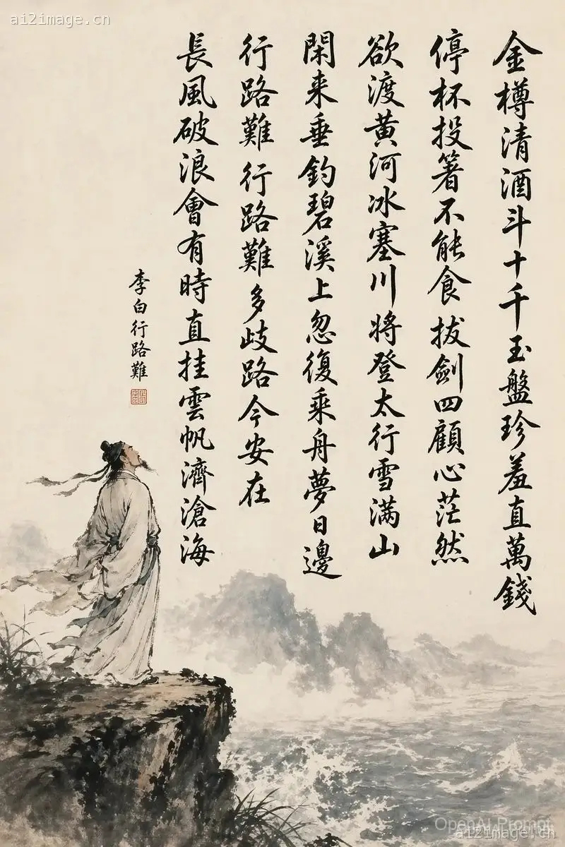 中国书法诗意山水