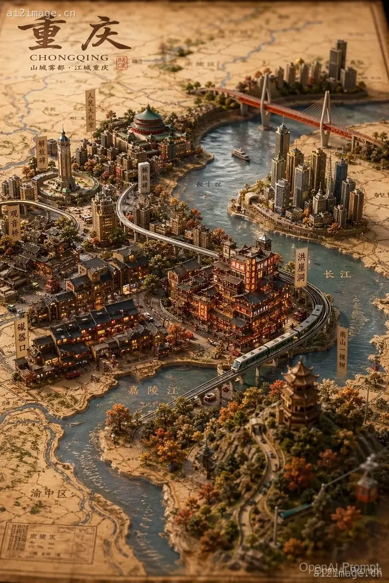 Miniature 3D City Diorama Map