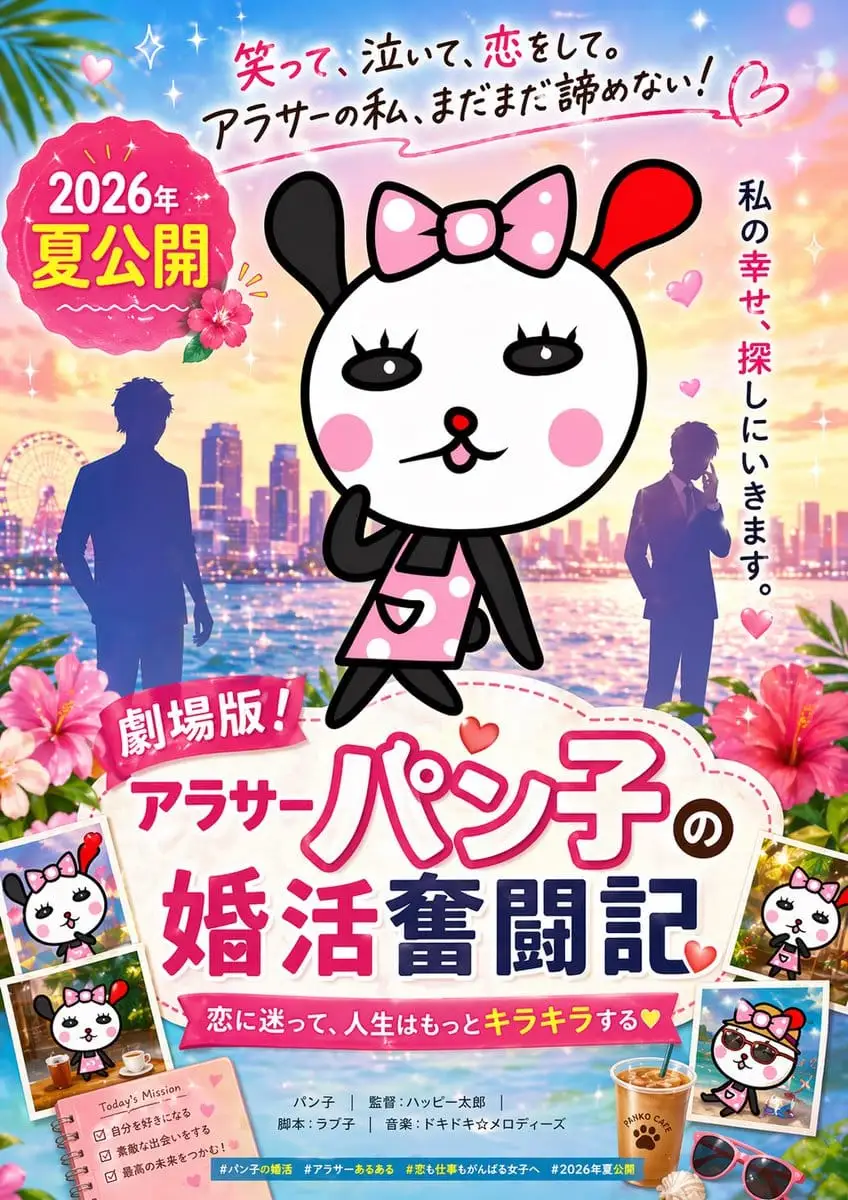 日系浪漫喜剧电影海报生成器(吉祥物女主版)