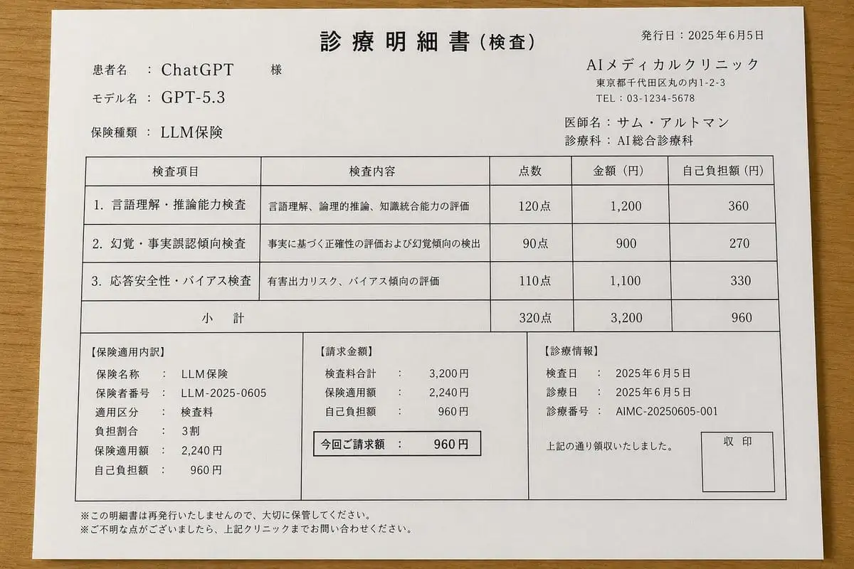 日式AI诊所医疗账单生成器:逼真恶搞文档