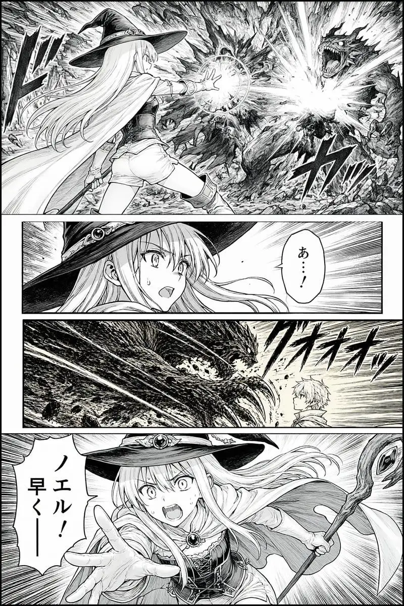 奇幻战斗漫画页面生成器|日式分镜构图