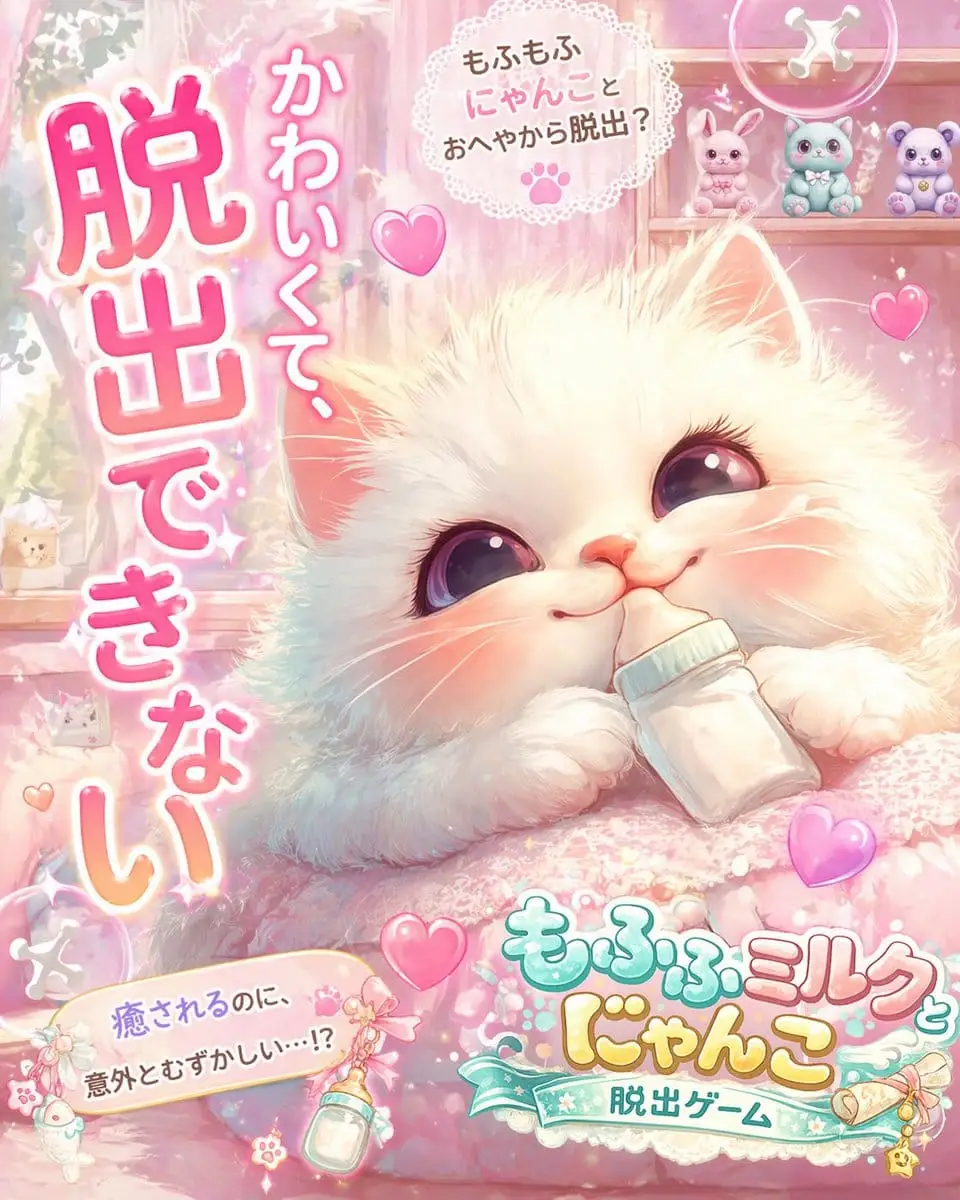 粉色幼猫逃脱游戏 | 梦幻日式手游宣传海报