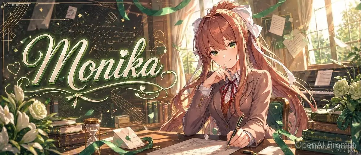 Monika 动漫横幅插画