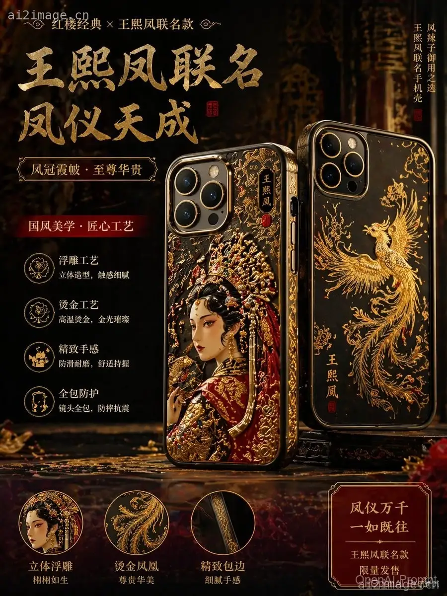 古典文学主题手机壳提示词
