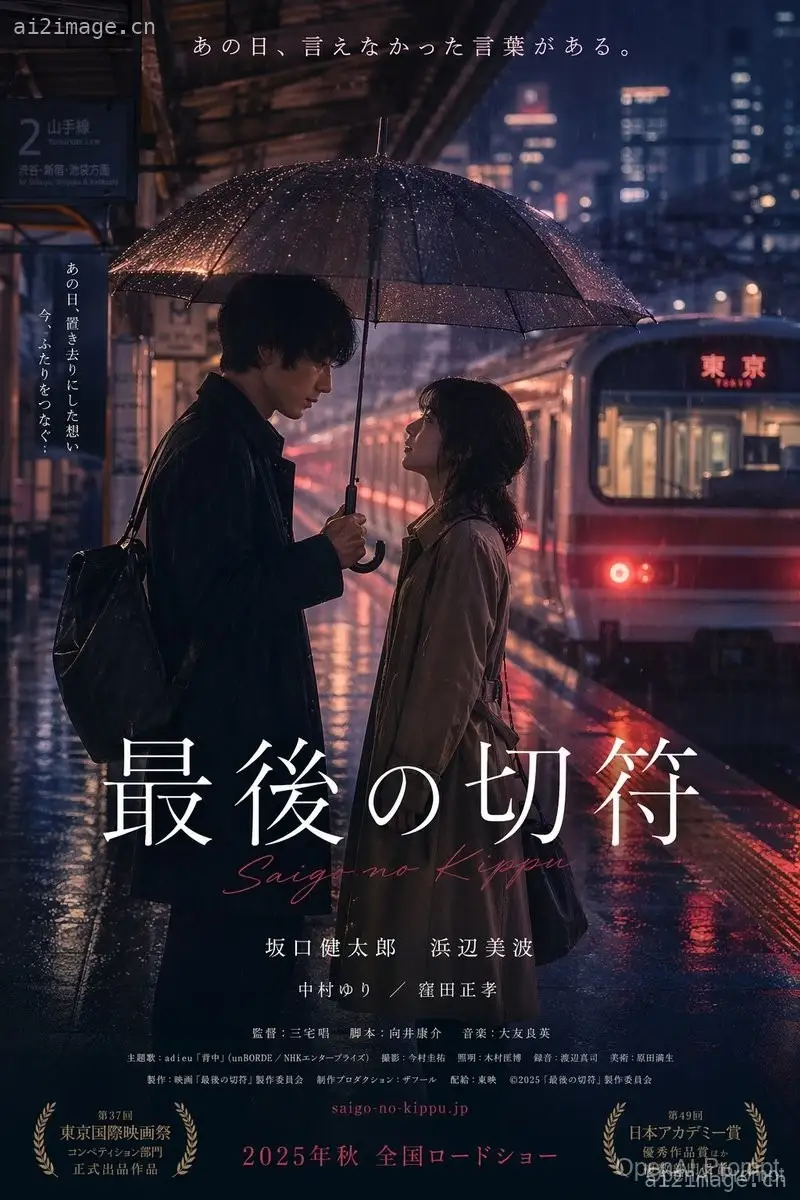 Cinematic Japanese Romance Movie Poster
