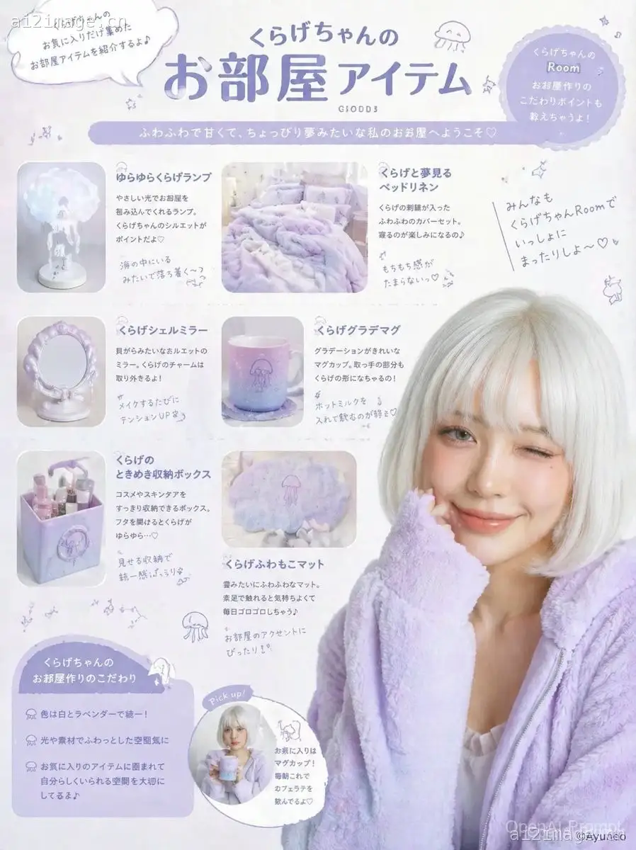 淡彩水母主题房间好物海报