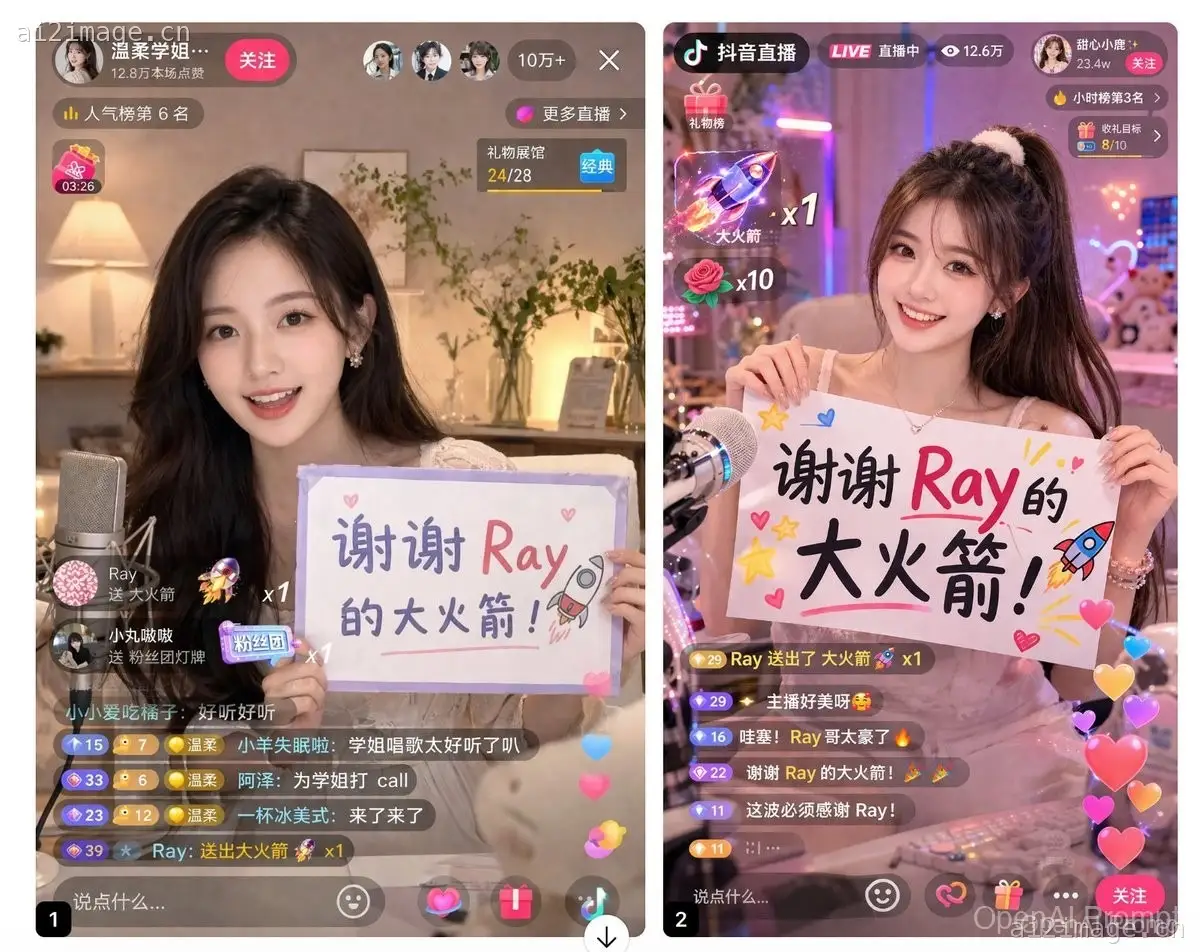 直播 App UI 模型