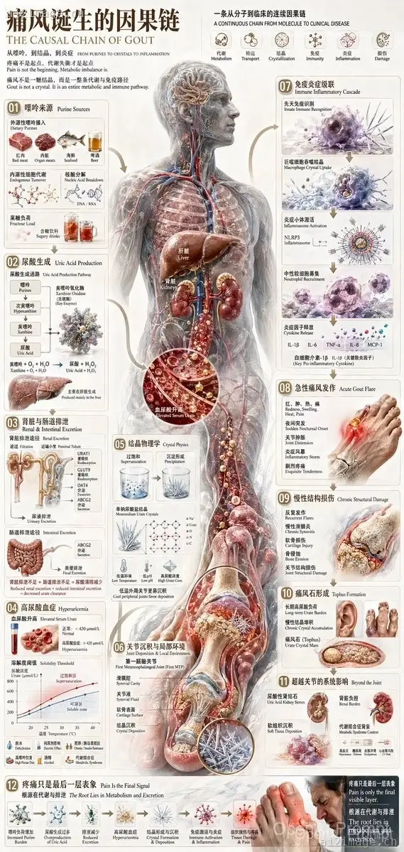 Chinese Medical Gout Infographic Poster