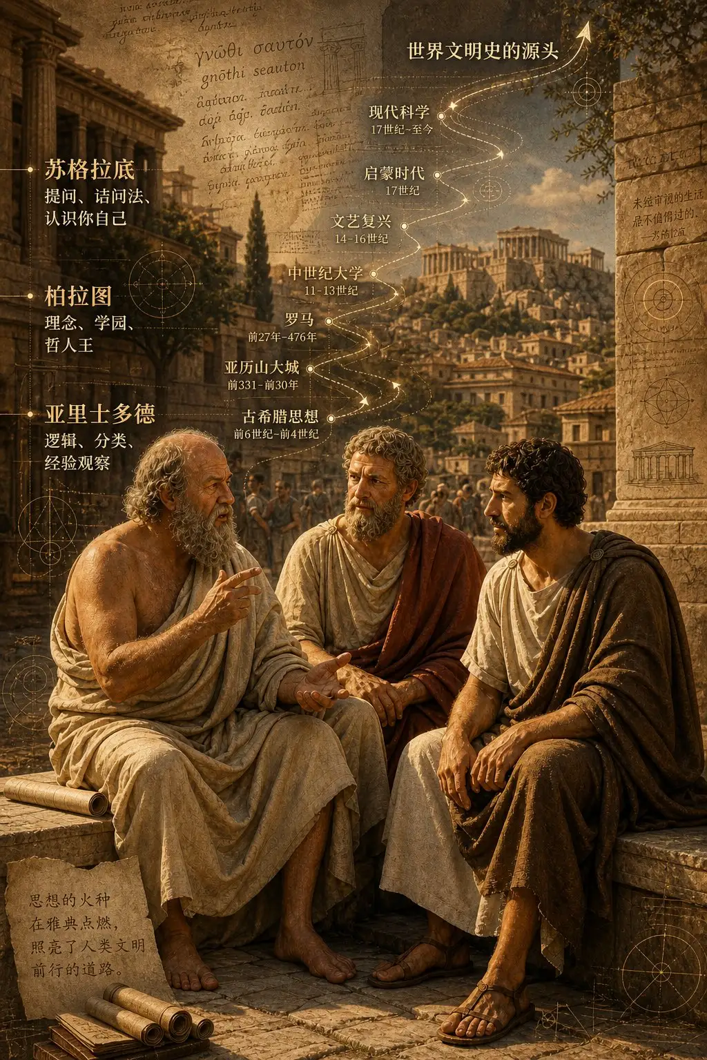 古希腊三哲时间轴城市图