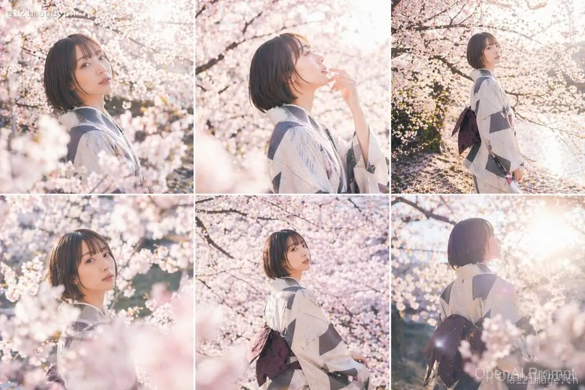 樱花和服人像拼图