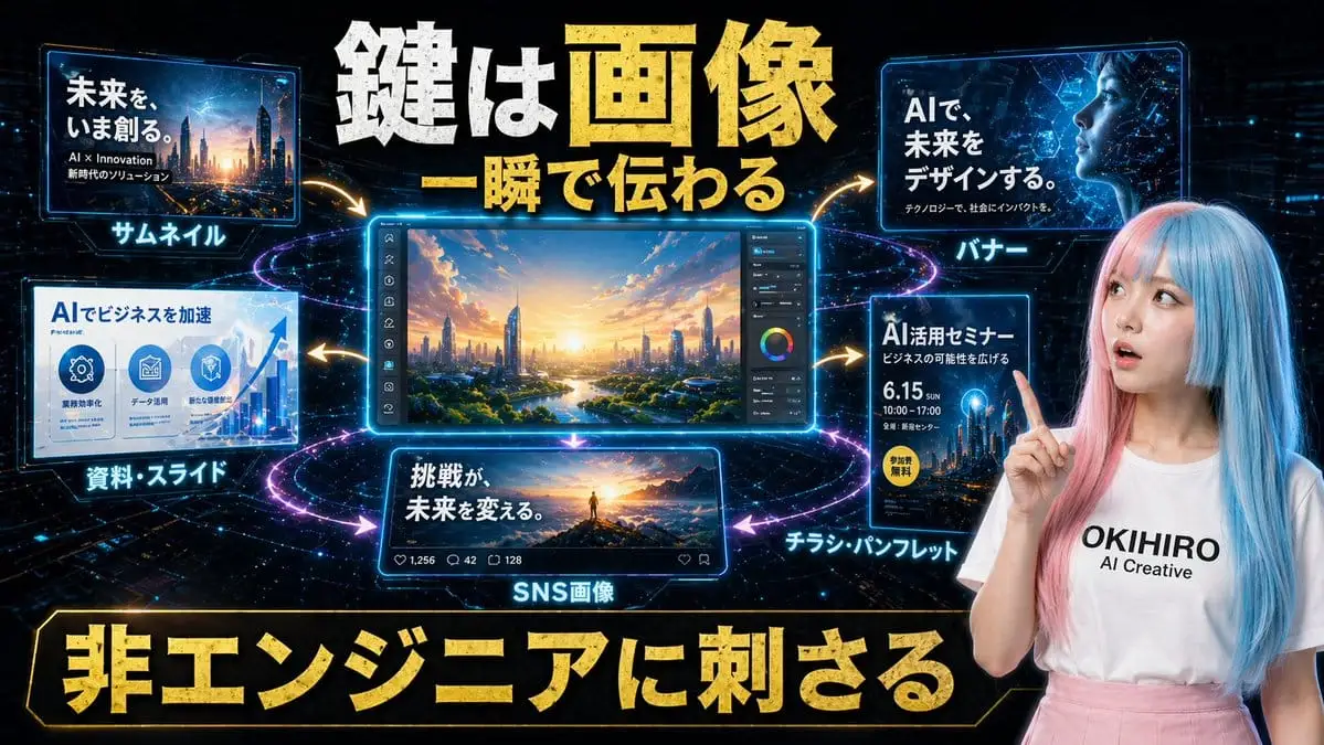 日系赛博AI推广Slides主图生成