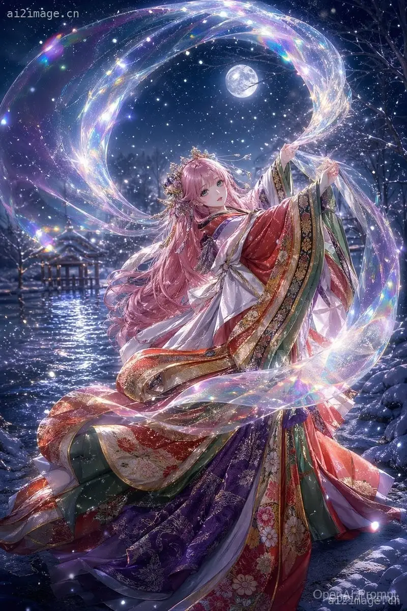 月下星辰和服舞者
