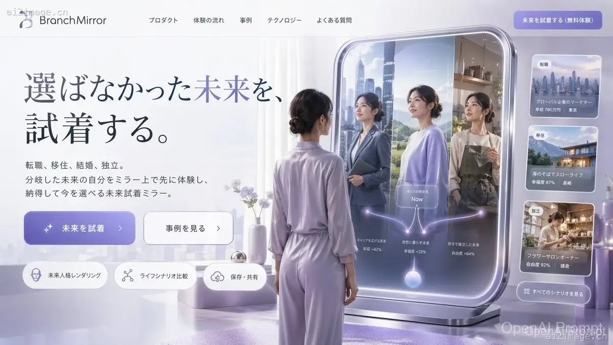 Futuristic Smart Mirror Website Mockup