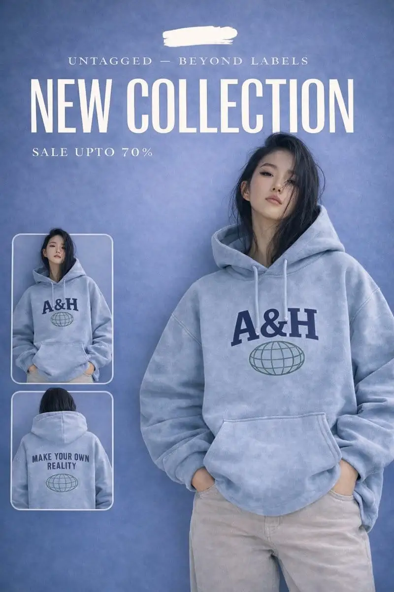 A&H时尚新品:极简蓝色系宣传海报设计