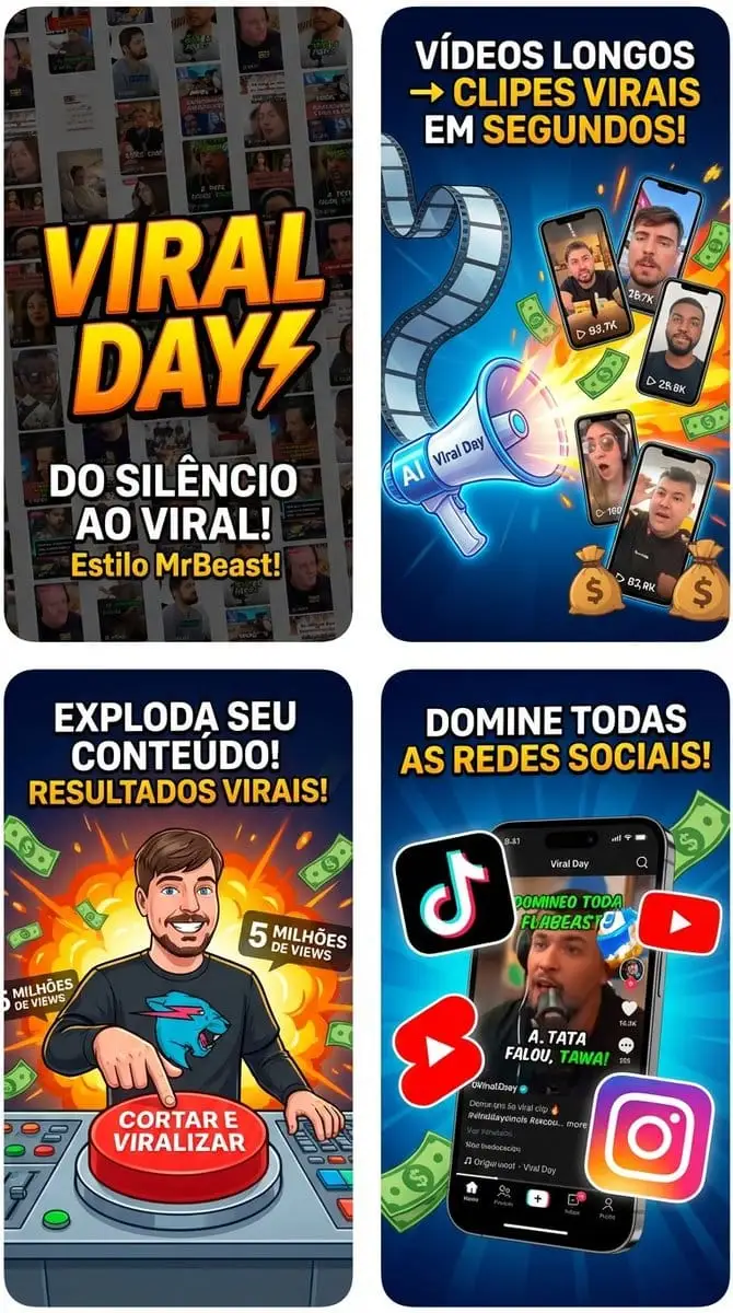 App Store 宣传图:长视频秒变爆款短视频(Mr. Beast 风格)