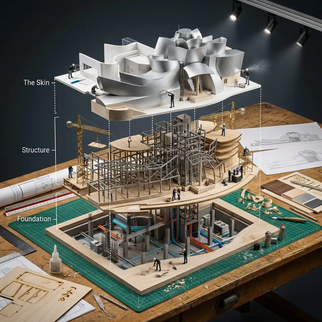 超写实建筑爆炸视图:3D解构模型制作场景