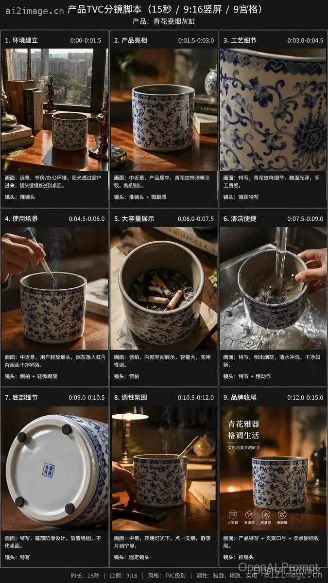 9 宫格产品 TVC 分镜脚本