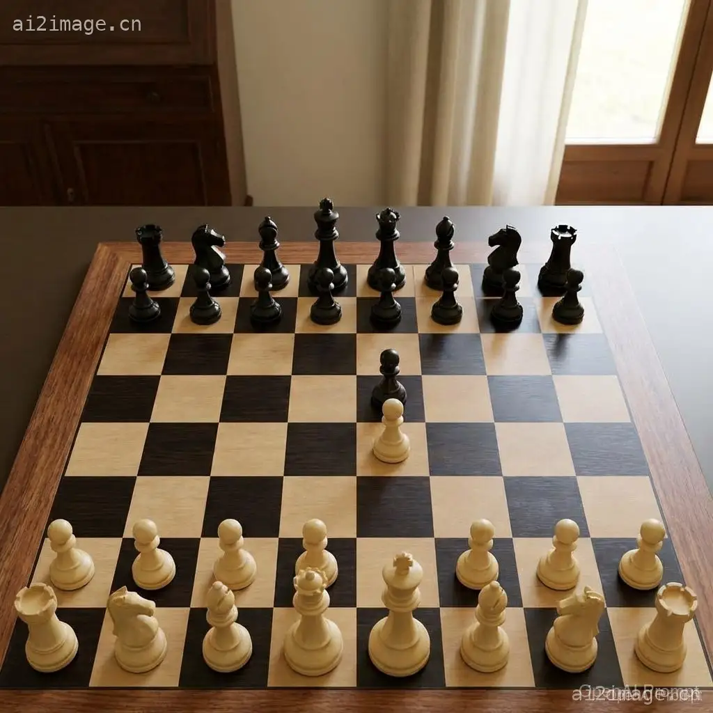 逼真的国际象棋开局照片